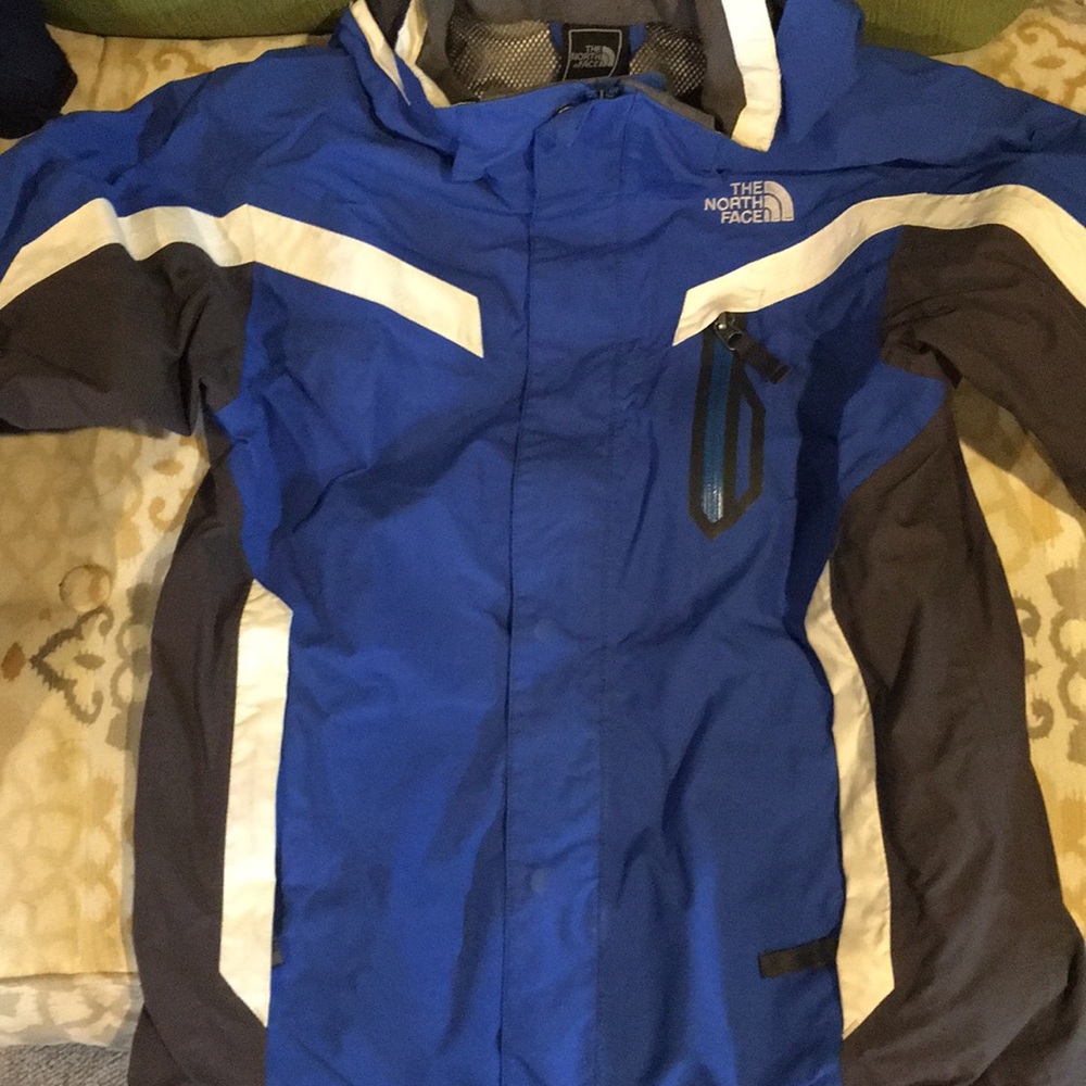 Blue/Grey kids size 10/12 North Face rain jacket